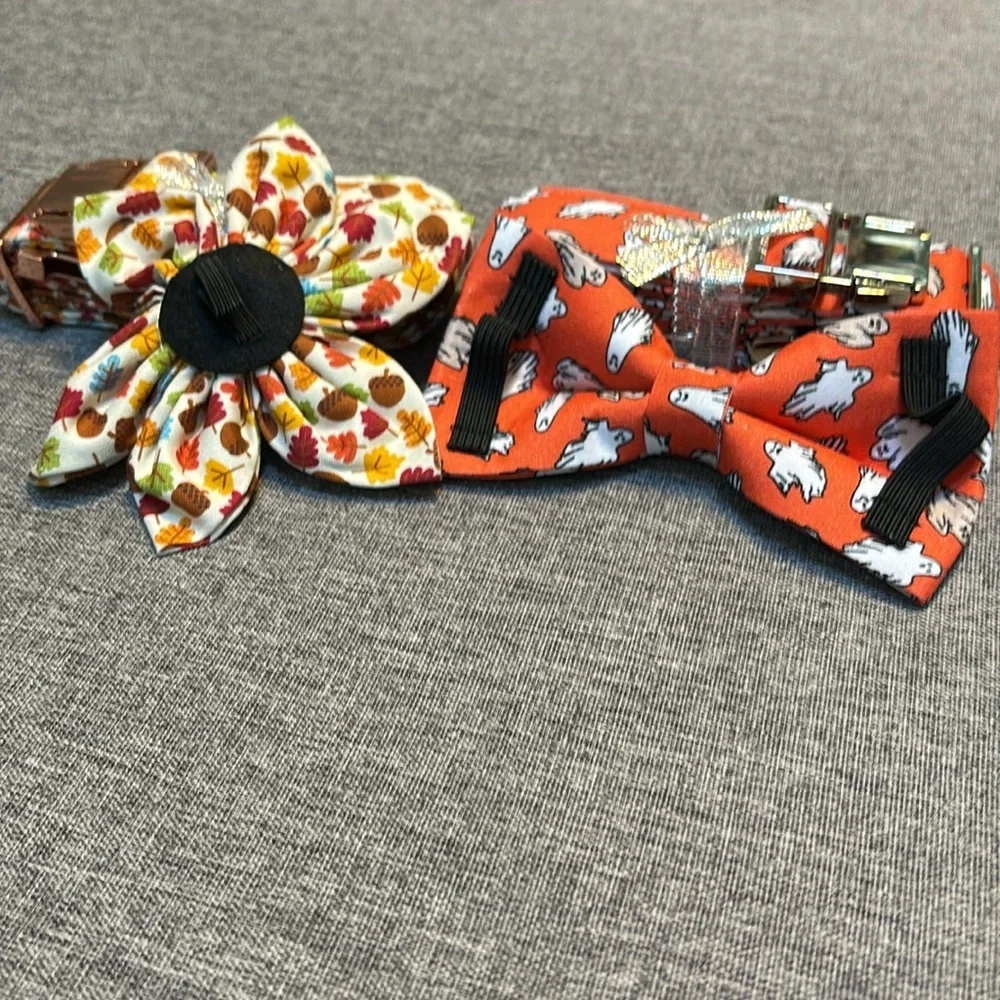 2 - Halloween/Fall Dogs Adjustable Comfortable Large Orange Ghost/Fall